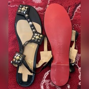 Christian Louboutin Black Studded Sandals